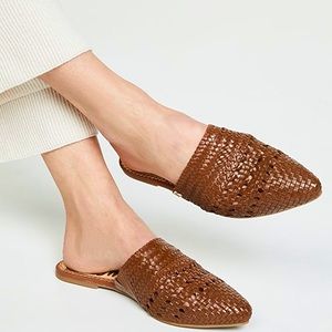 Sam Edelman natalya brown woven leather mules